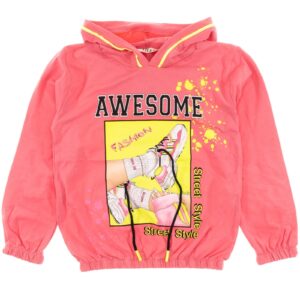 Star File blouse for girl with hood from thin fabric “Awesome” 2